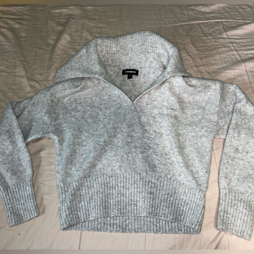 Express collared grey sweater